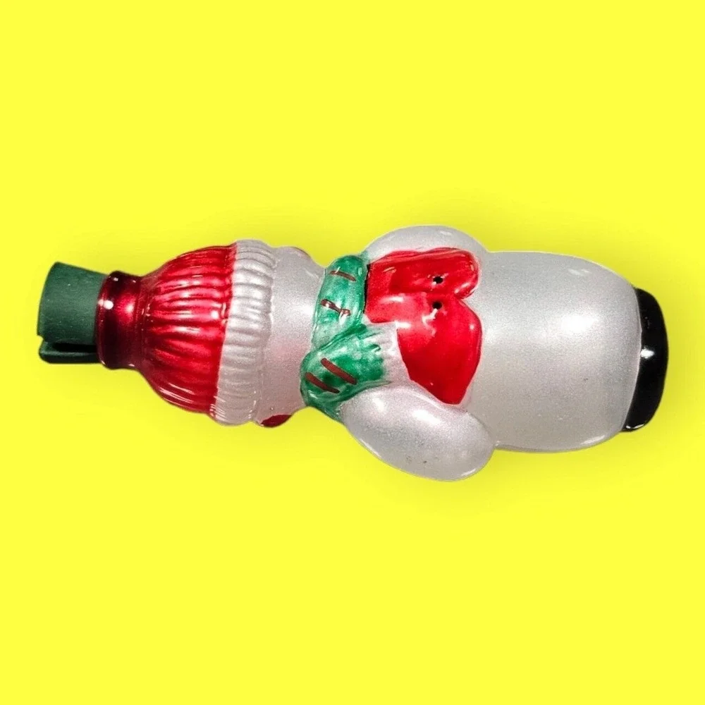 Vintage Avon Glass Light Cover SNOWMAN Miniature Lights Ornament in Original Box